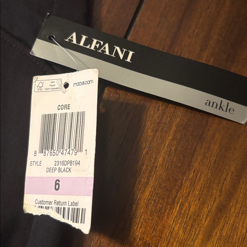 Alfani Deep Black Ankle Pants NWT - Picture 3 of 12